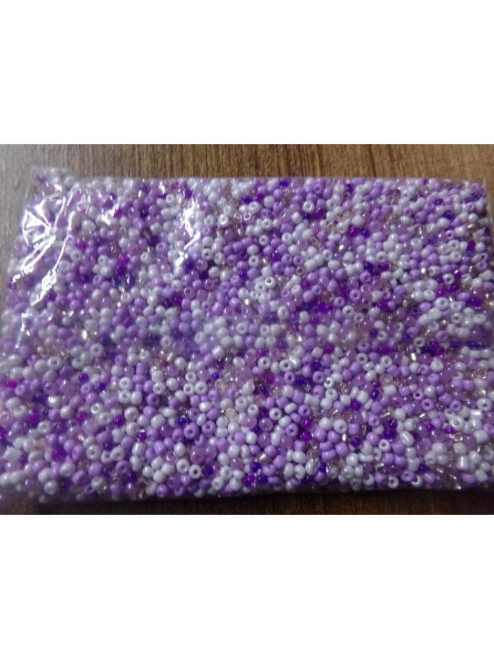 Mixed Purple/White Glass Seed Beads